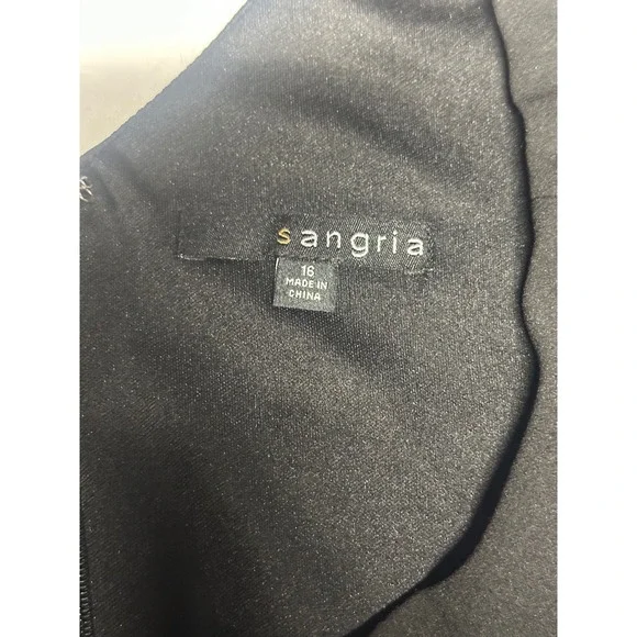 Sangria Black Floral Fit & Flare Dress Sleeveless Party Cocktail Size 16 NWT - Picture 5 of 9